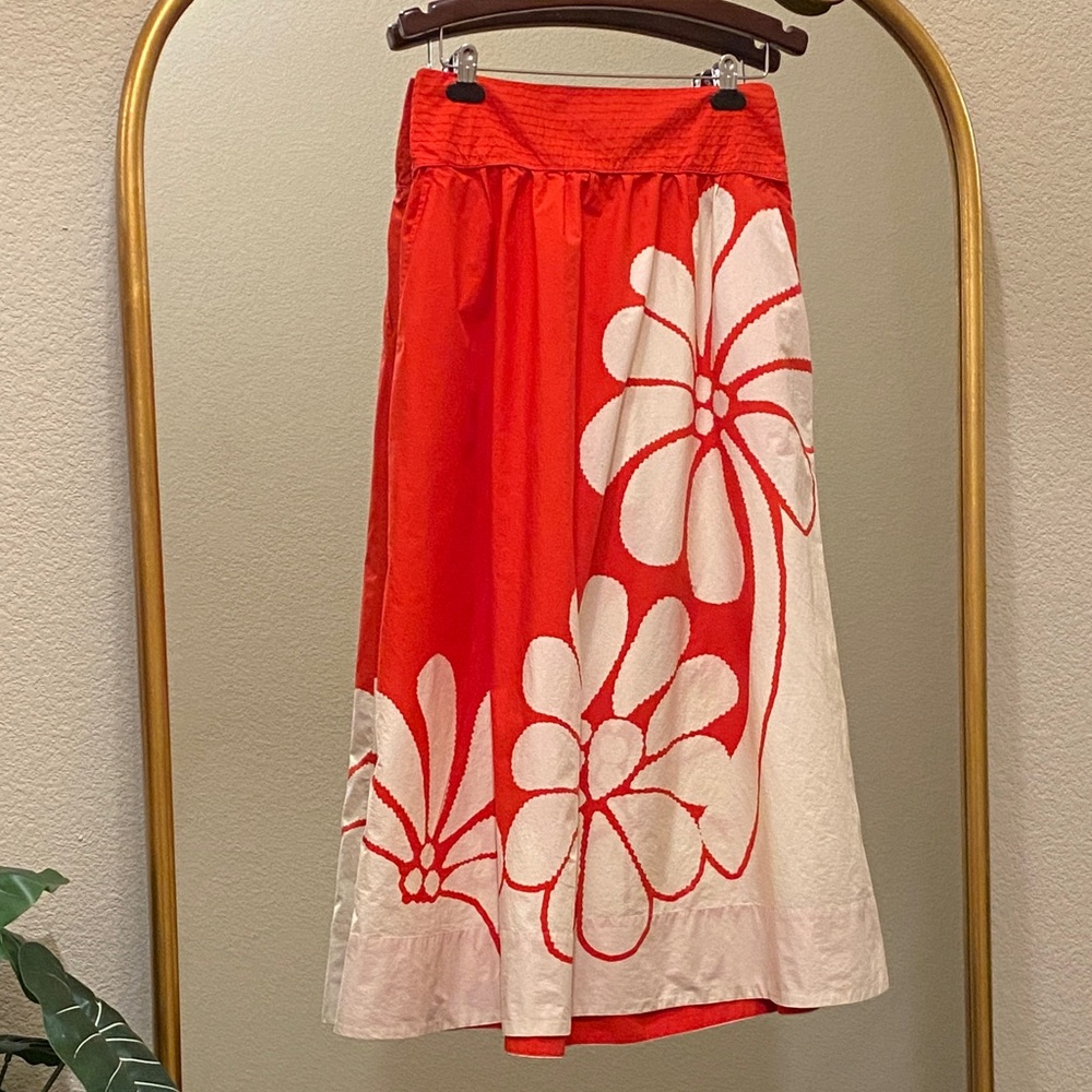 Farm Rio Anthropologie Printed Poplin Midi Skirt Size S - Picture 5 of 15